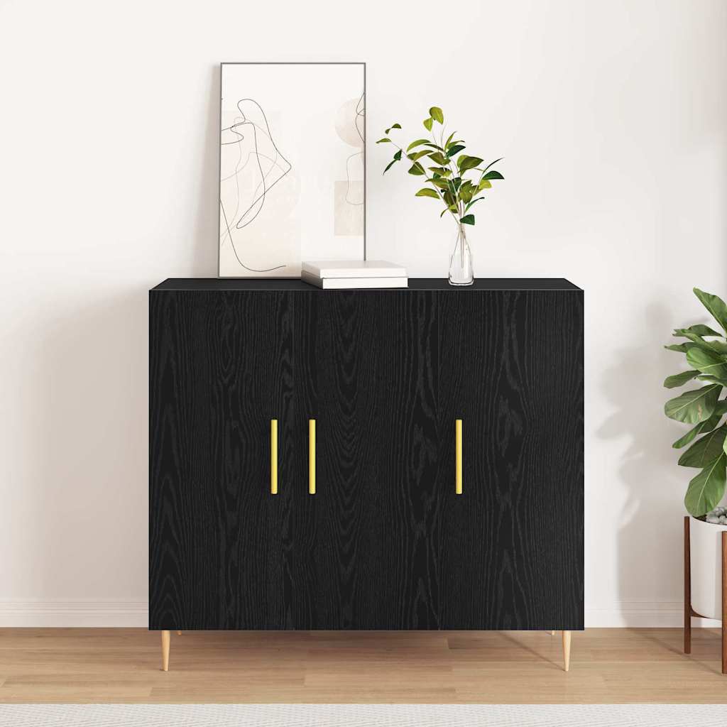 Servírovací Skříň Černý Dub 90 X 34 X 80 Cm Kompozitní Dřevo