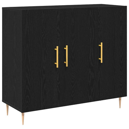 Servírovací Skříň Černý Dub 90 X 34 X 80 Cm Kompozitní Dřevo