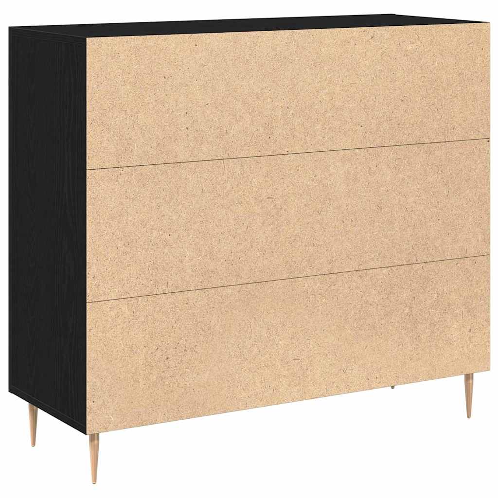 Servírovací Skříň Černý Dub 90 X 34 X 80 Cm Kompozitní Dřevo