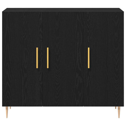 Servírovací Skříň Černý Dub 90 X 34 X 80 Cm Kompozitní Dřevo
