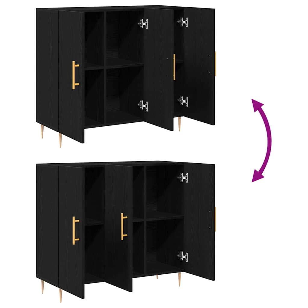 Servírovací Skříň Černý Dub 90 X 34 X 80 Cm Kompozitní Dřevo