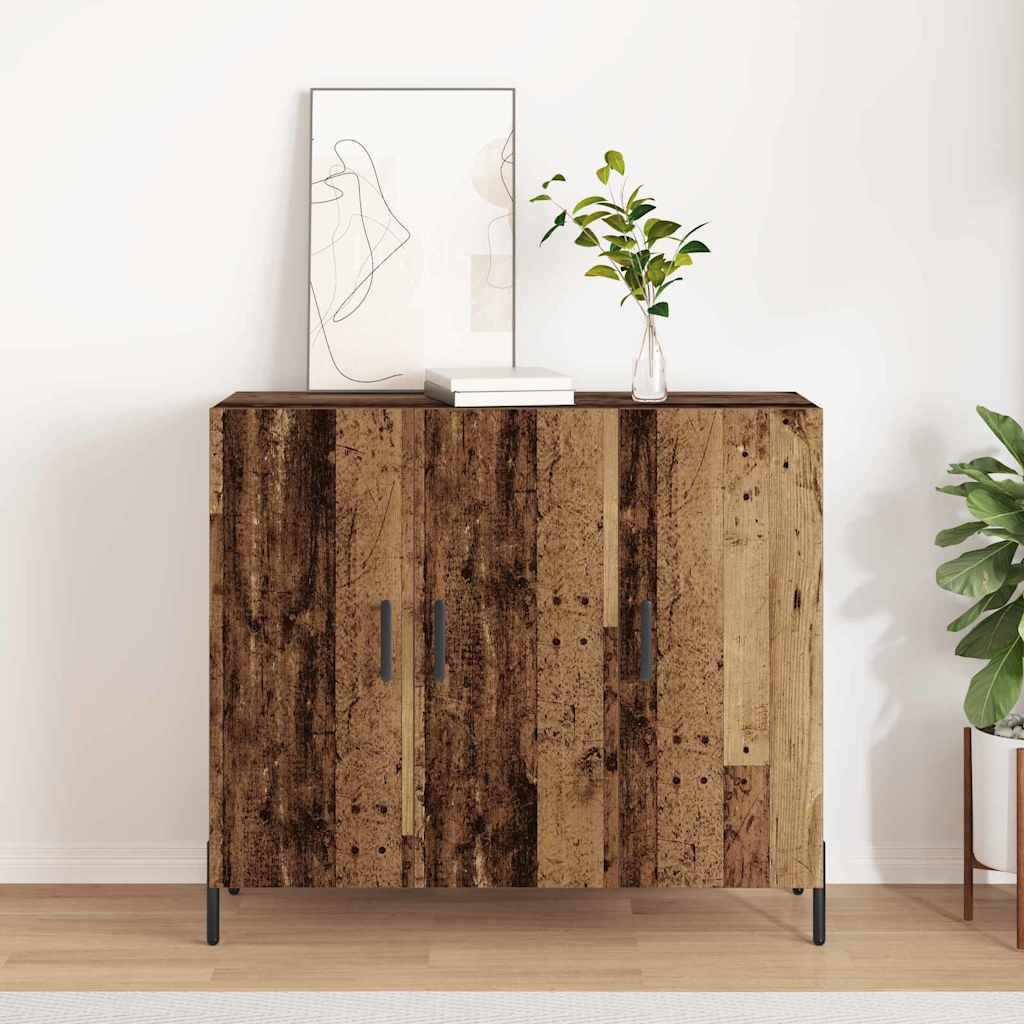 Servírovací Skříň Staré Dřevo 90 X 34 X 80 Cm Kompozitní Dřevo