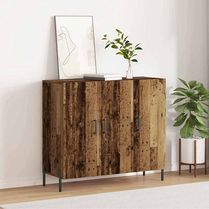 Servírovací Skříň Staré Dřevo 90 X 34 X 80 Cm Kompozitní Dřevo