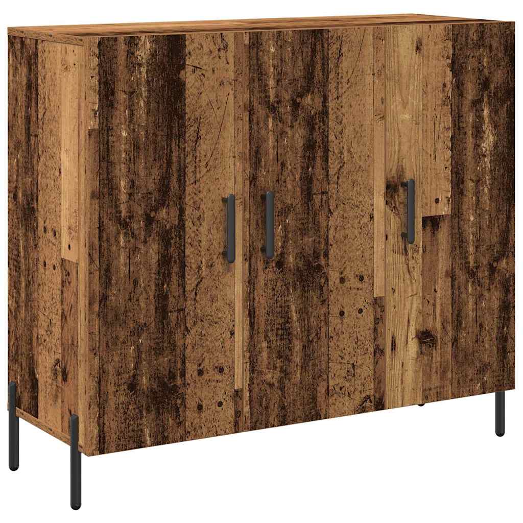 Servírovací Skříň Staré Dřevo 90 X 34 X 80 Cm Kompozitní Dřevo