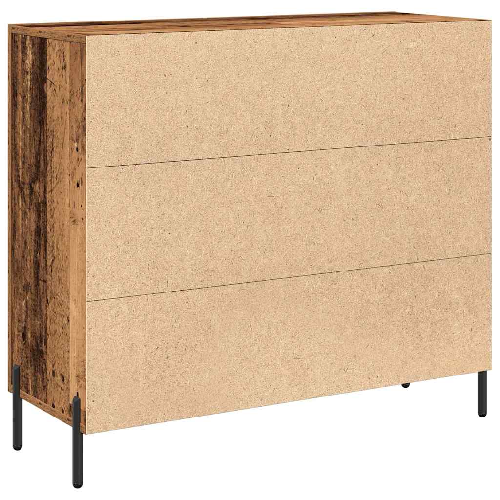 Servírovací Skříň Staré Dřevo 90 X 34 X 80 Cm Kompozitní Dřevo