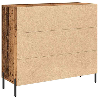 Servírovací Skříň Staré Dřevo 90 X 34 X 80 Cm Kompozitní Dřevo
