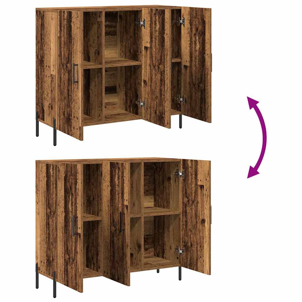 Servírovací Skříň Staré Dřevo 90 X 34 X 80 Cm Kompozitní Dřevo