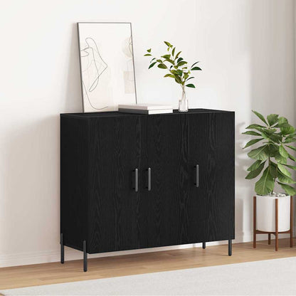Servírovací Skříň Černý Dub 90 X 34 X 80 Cm Kompozitní Dřevo