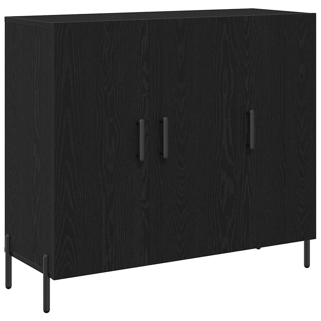 Servírovací Skříň Černý Dub 90 X 34 X 80 Cm Kompozitní Dřevo