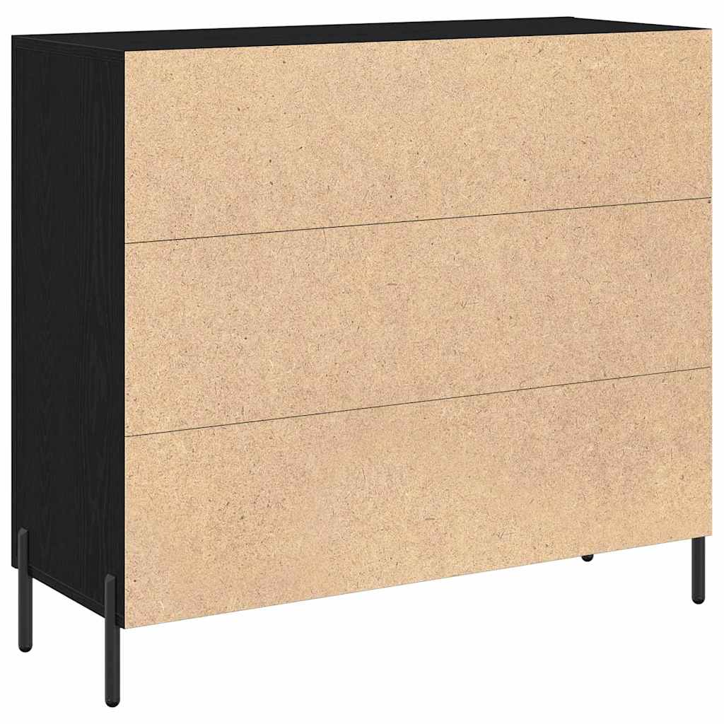 Servírovací Skříň Černý Dub 90 X 34 X 80 Cm Kompozitní Dřevo