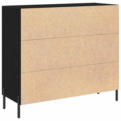 Servírovací Skříň Černý Dub 90 X 34 X 80 Cm Kompozitní Dřevo