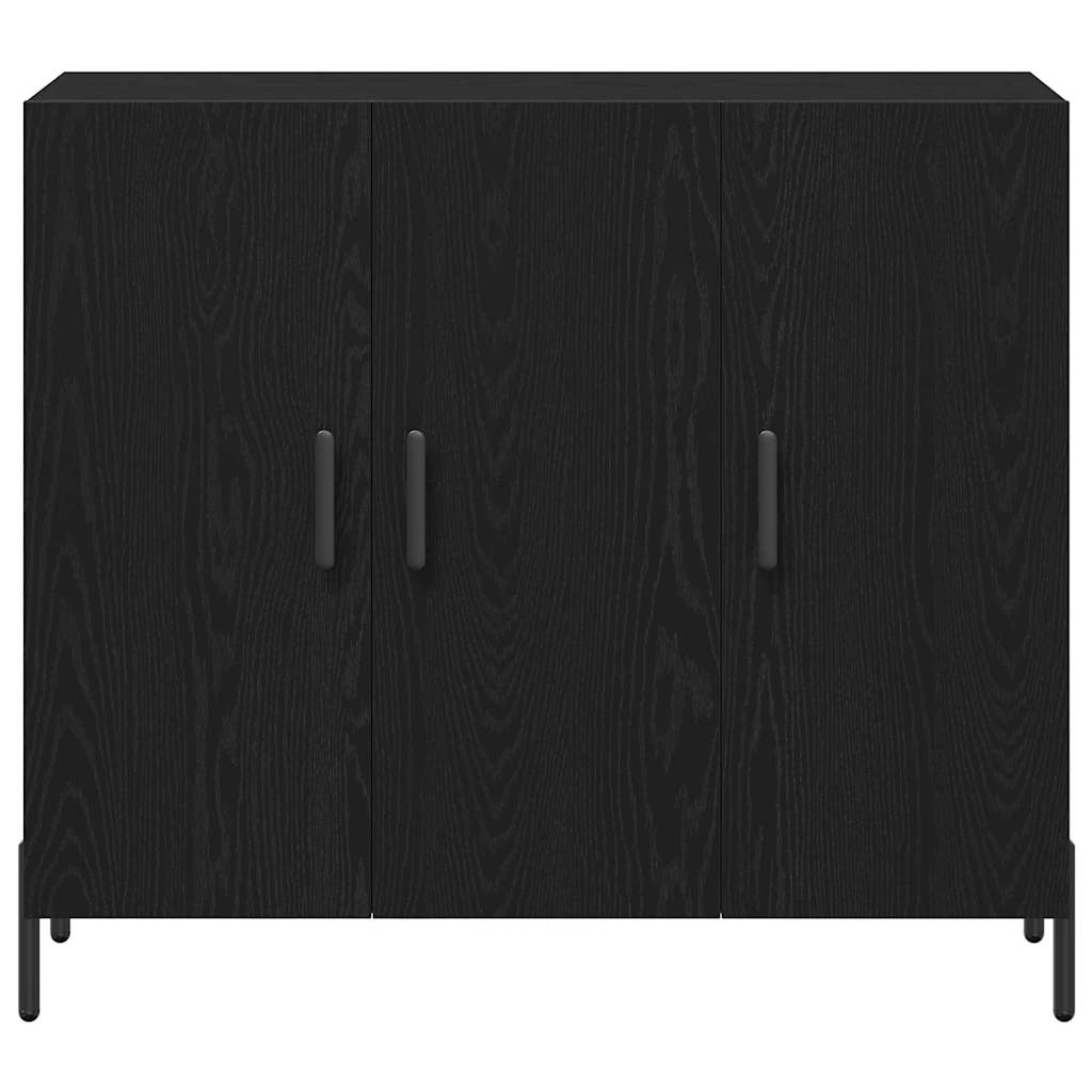 Servírovací Skříň Černý Dub 90 X 34 X 80 Cm Kompozitní Dřevo