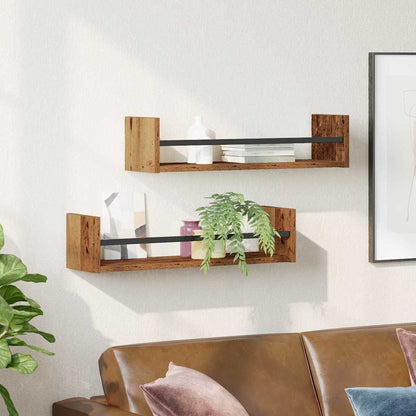 Nástěnná Polička Nástěnný 2 Pcs Staré Dřevo 60 X 16 X 14 Cm