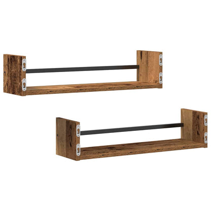 Nástěnná Polička Nástěnný 2 Pcs Staré Dřevo 60 X 16 X 14 Cm