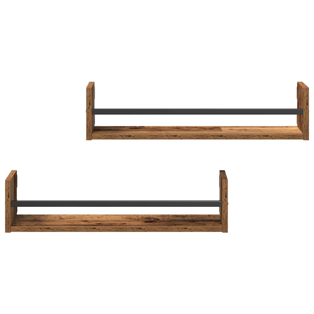Nástěnná Polička Nástěnný 2 Pcs Staré Dřevo 60 X 16 X 14 Cm