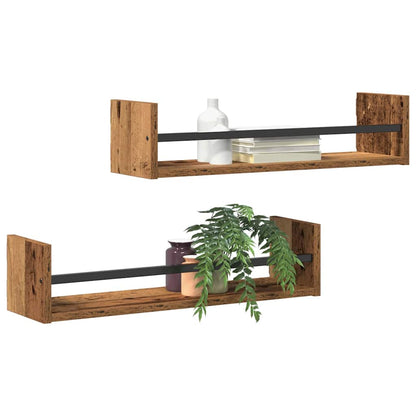 Nástěnná Polička Nástěnný 2 Pcs Staré Dřevo 60 X 16 X 14 Cm