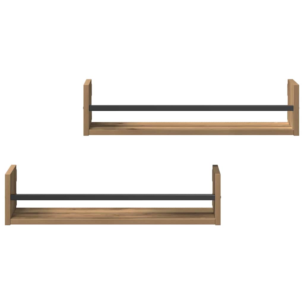 Nástěnná Polička Nástěnná Montáž 2 Pcs Artisanový Dub