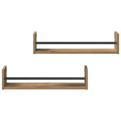 Nástěnná Polička Nástěnná Montáž 2 Pcs Artisanový Dub