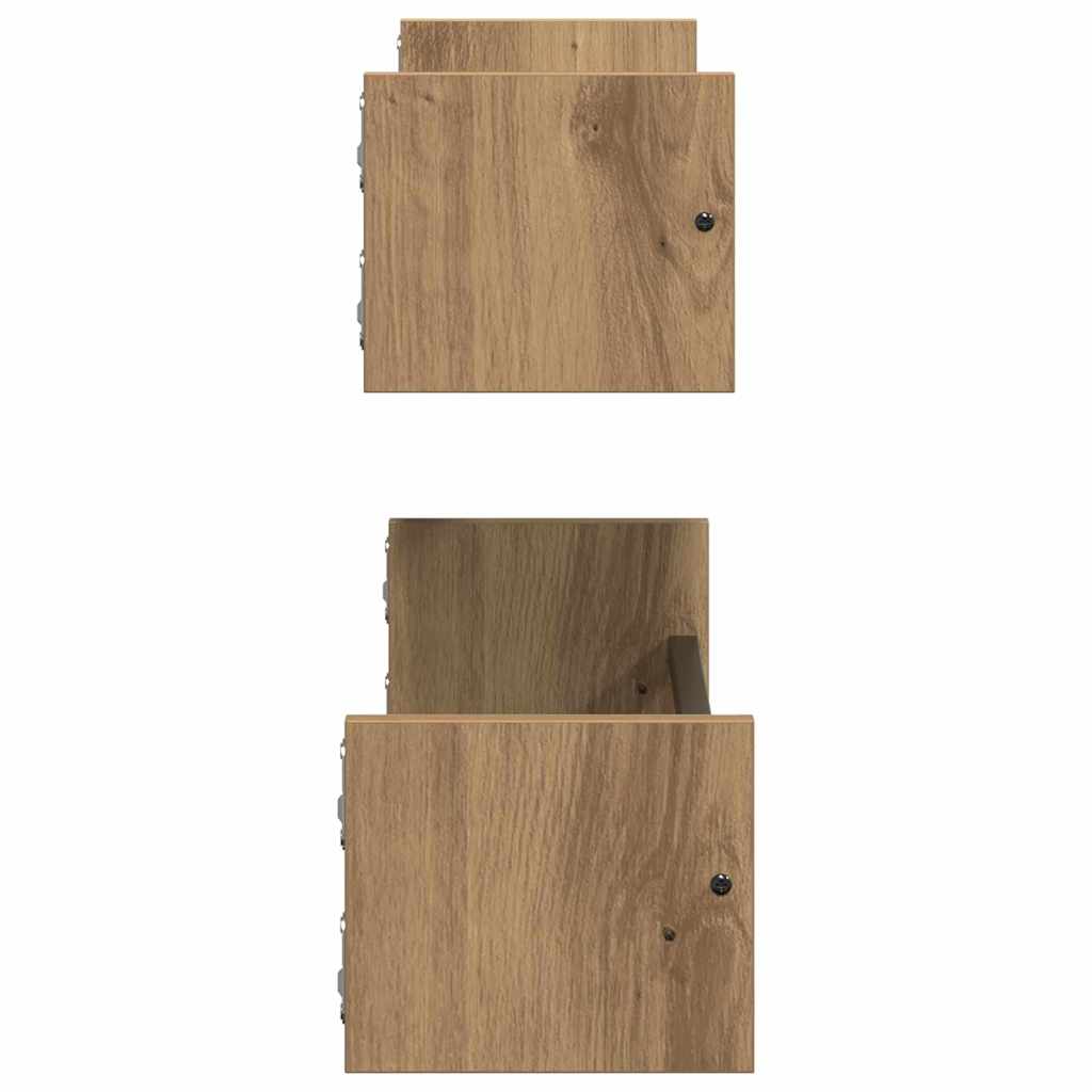 Nástěnná Polička Nástěnná Montáž 2 Pcs Artisanový Dub