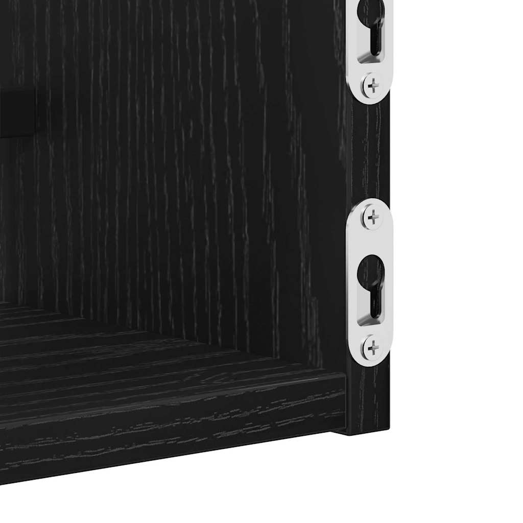 Nástěnná Polička Nástěnný 2 Pcs Černý Dub 60 X 16 X 14 Cm