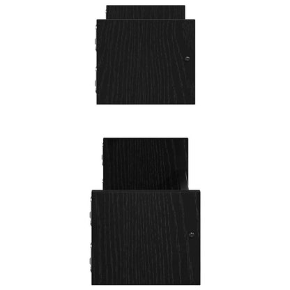 Nástěnná Polička Nástěnný 2 Pcs Černý Dub 60 X 16 X 14 Cm