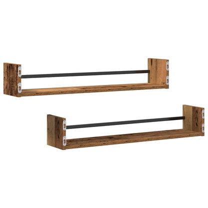 Nástěnná Polička Nástěnný 2 Pcs Staré Dřevo 80 X 16 X 14 Cm