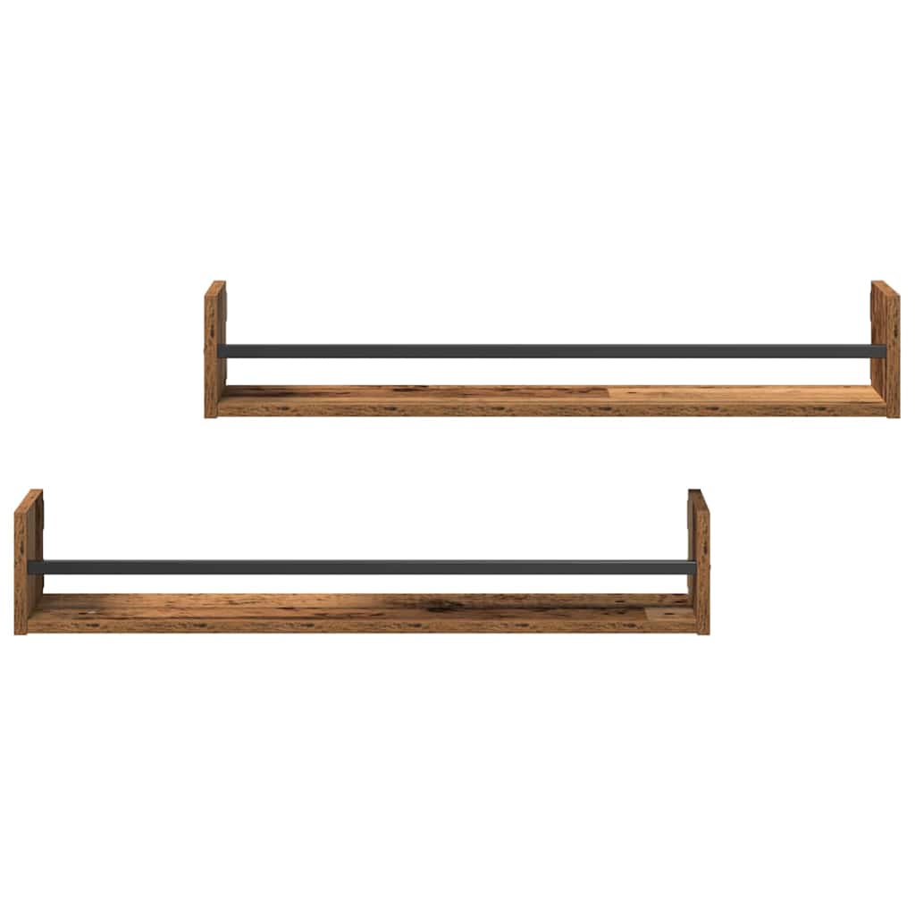 Nástěnná Polička Nástěnný 2 Pcs Staré Dřevo 80 X 16 X 14 Cm
