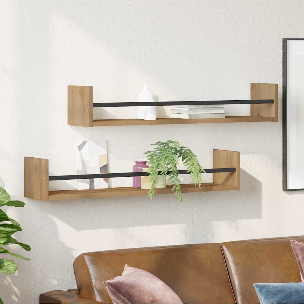 Nástěnná Polička Nástěnná Montáž 2 Pcs Artisanový Dub