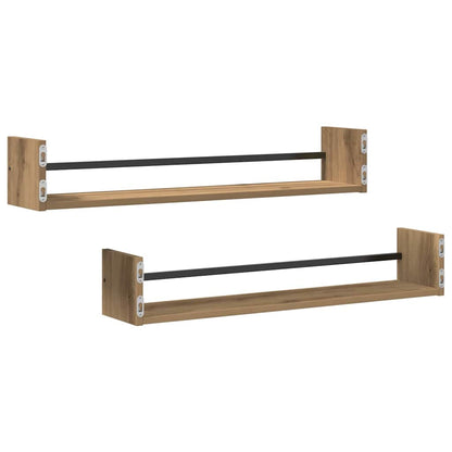 Nástěnná Polička Nástěnná Montáž 2 Pcs Artisanový Dub
