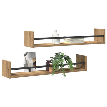 Nástěnná Polička Nástěnná Montáž 2 Pcs Artisanový Dub