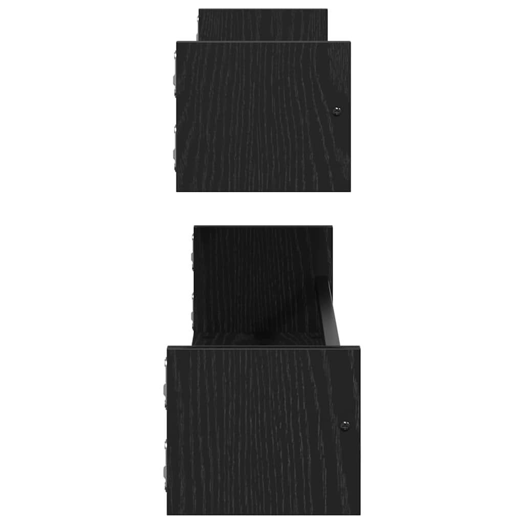Nástěnná Polička Nástěnný 2 Pcs Černý Dub 80 X 16 X 14 Cm