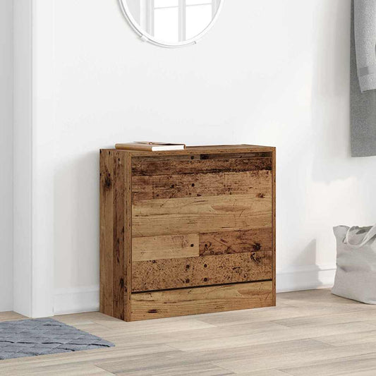 Skříň Na Obuv 60 X 21 X 57 Cm Kompozitní Dřevo Staré Dřevo