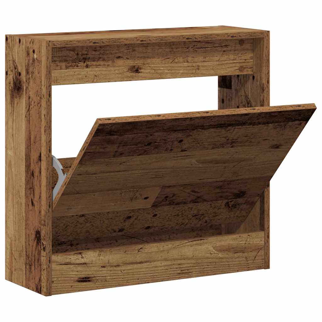 Skříň Na Obuv 60 X 21 X 57 Cm Kompozitní Dřevo Staré Dřevo