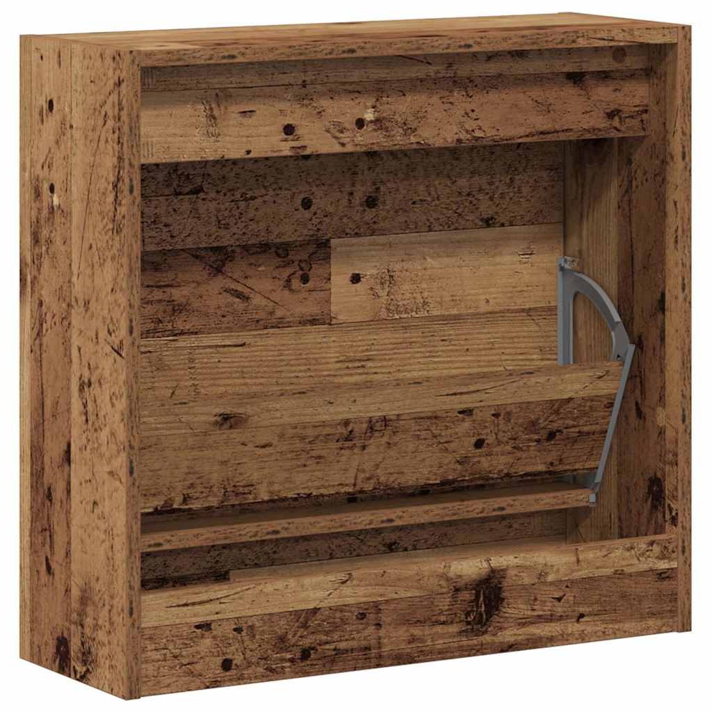 Skříň Na Obuv 60 X 21 X 57 Cm Kompozitní Dřevo Staré Dřevo