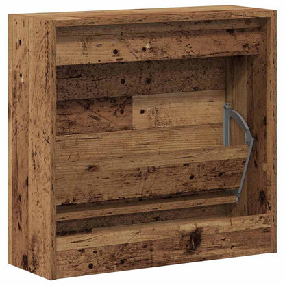 Skříň Na Obuv 60 X 21 X 57 Cm Kompozitní Dřevo Staré Dřevo