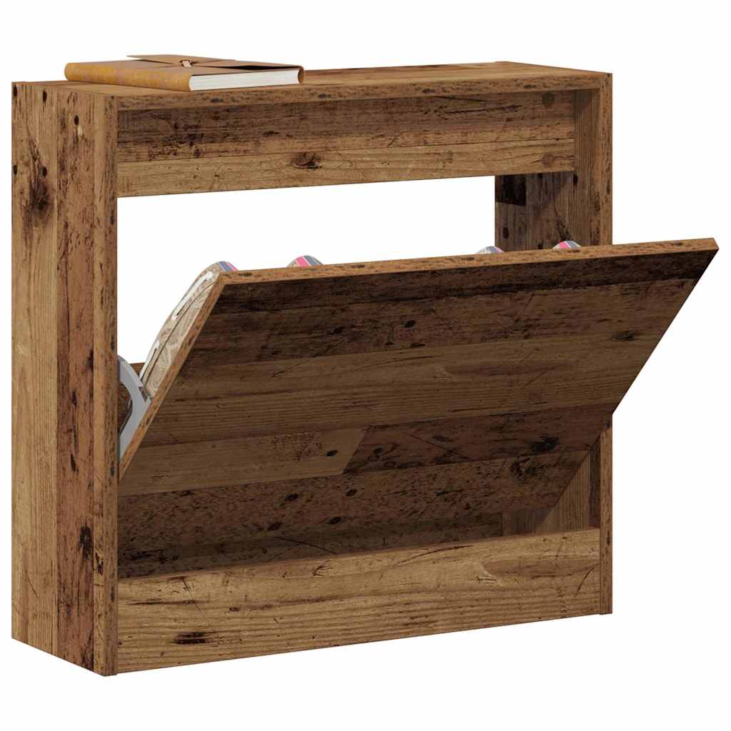 Skříň Na Obuv 60 X 21 X 57 Cm Kompozitní Dřevo Staré Dřevo