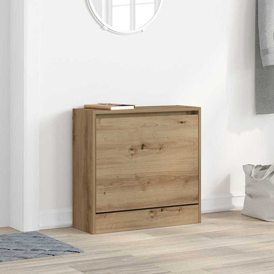 Skříň Na Obuv 60 X 21 X 57 Cm Kompozitní Dřevo Artisanový Dub