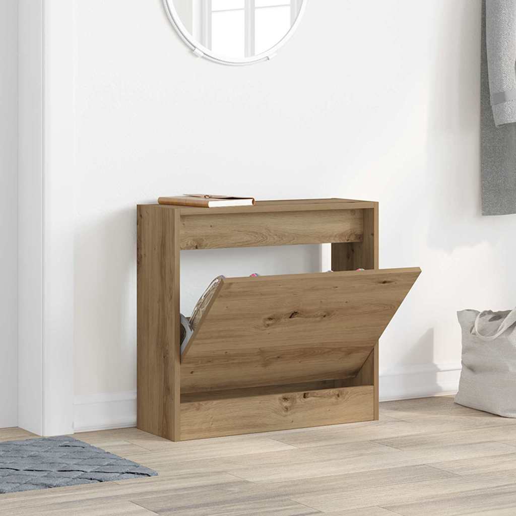 Skříň Na Obuv 60 X 21 X 57 Cm Kompozitní Dřevo Artisanový Dub