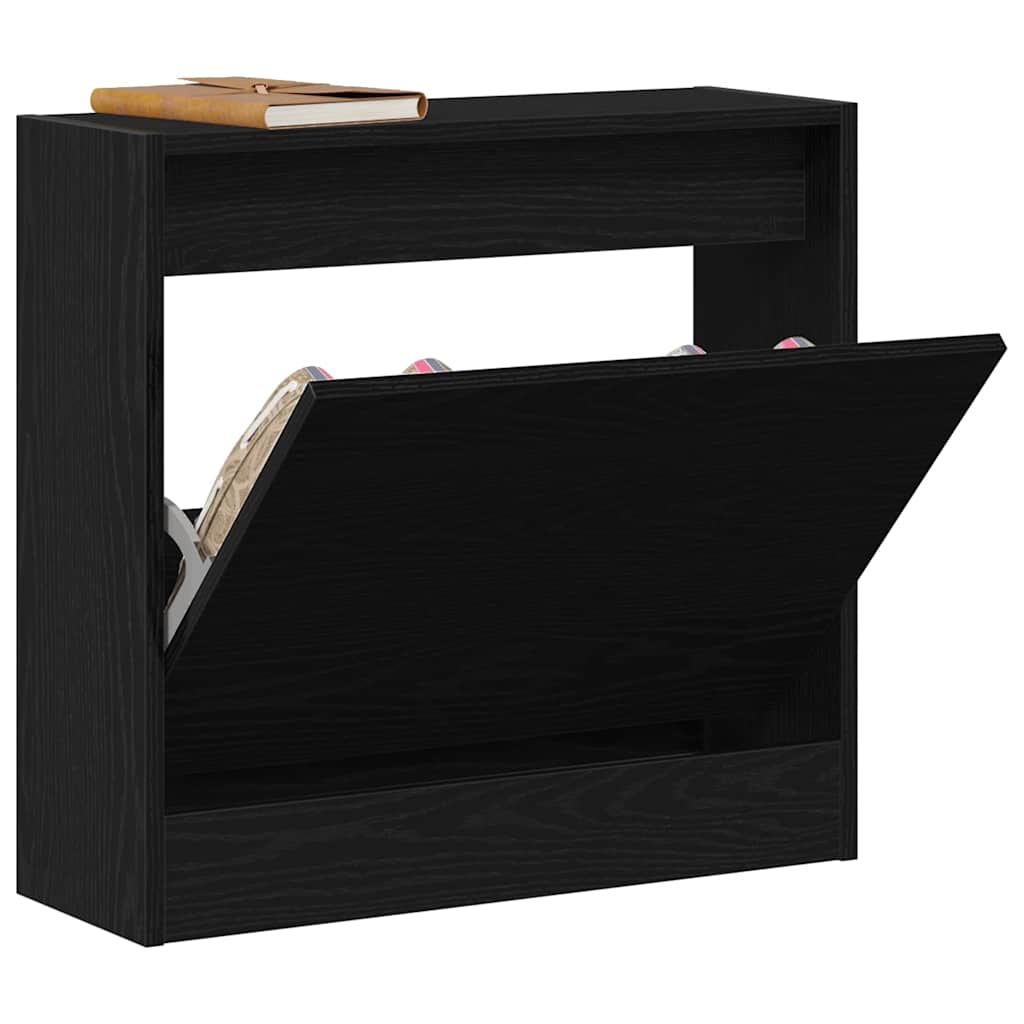 Skříň Na Obuv 60 X 21 X 57 Cm Kompozitní Dřevo Černý Dub
