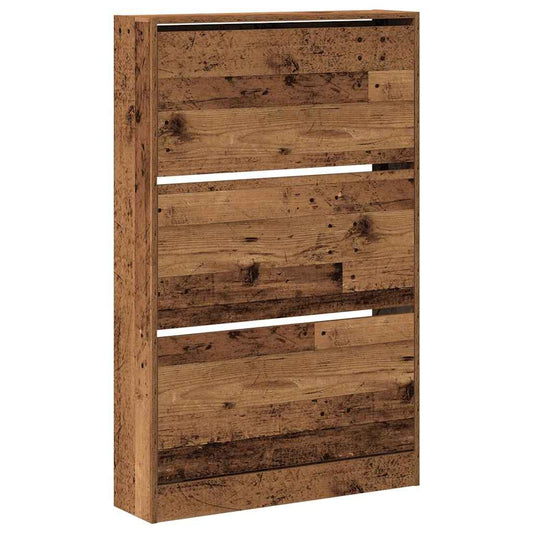 Skříň Na Obuv 80 X 21 X 125,5 Cm Kompozitní Dřevo Staré Dřevo