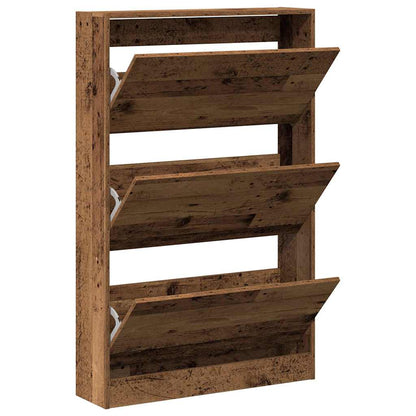 Skříň Na Obuv 80 X 21 X 125,5 Cm Kompozitní Dřevo Staré Dřevo