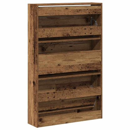 Skříň Na Obuv 80 X 21 X 125,5 Cm Kompozitní Dřevo Staré Dřevo
