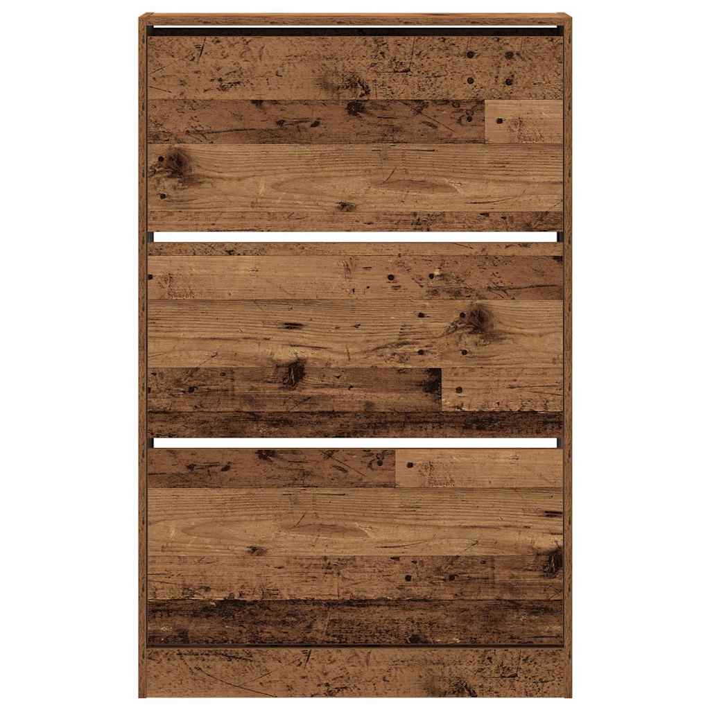 Skříň Na Obuv 80 X 21 X 125,5 Cm Kompozitní Dřevo Staré Dřevo
