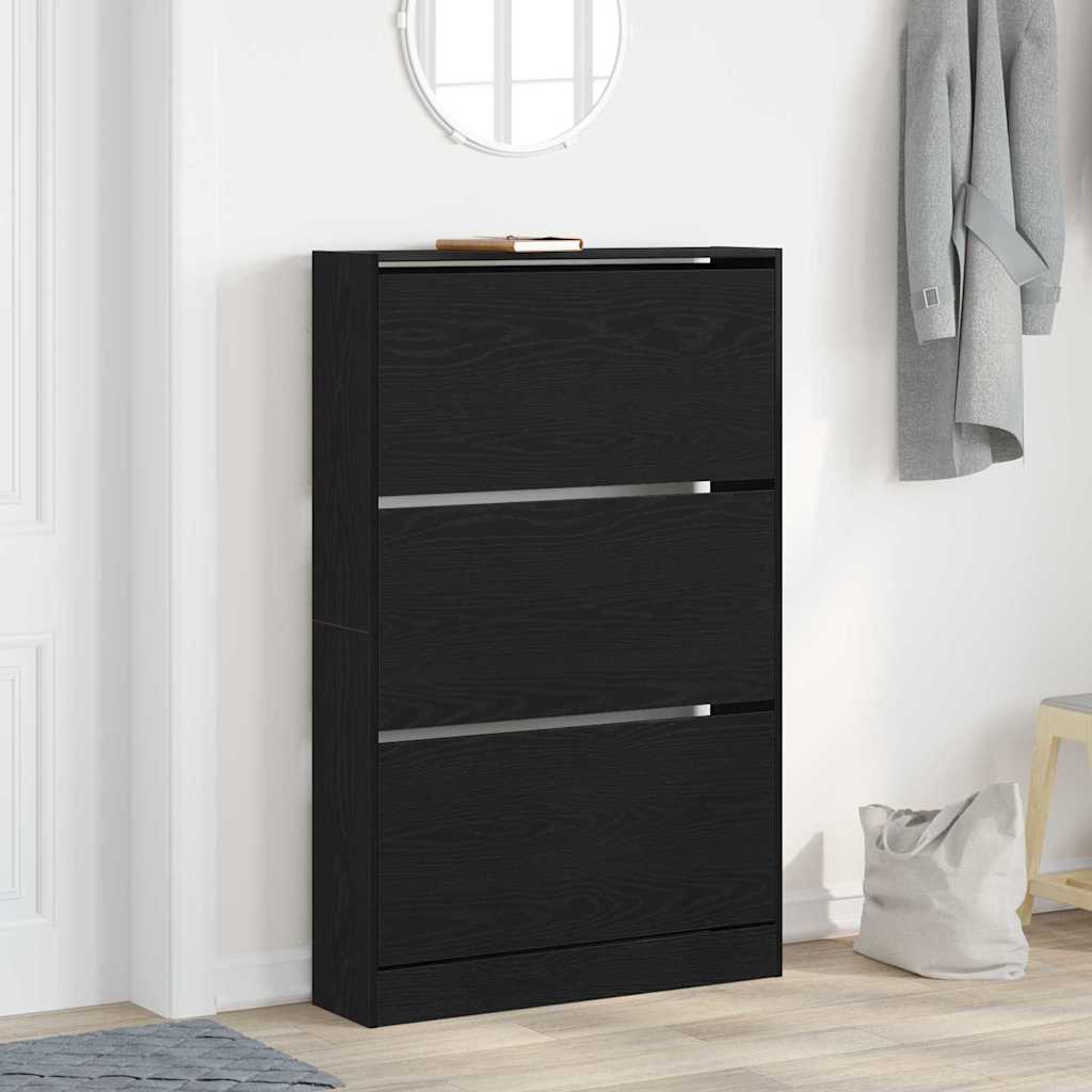 Skříň Na Obuv 80 X 21 X 125,5 Cm Kompozitní Dřevo Černý Dub