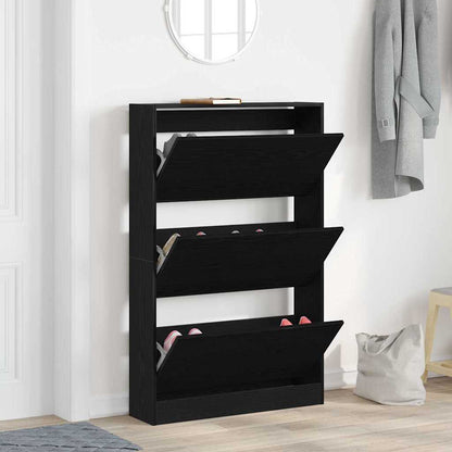 Skříň Na Obuv 80 X 21 X 125,5 Cm Kompozitní Dřevo Černý Dub