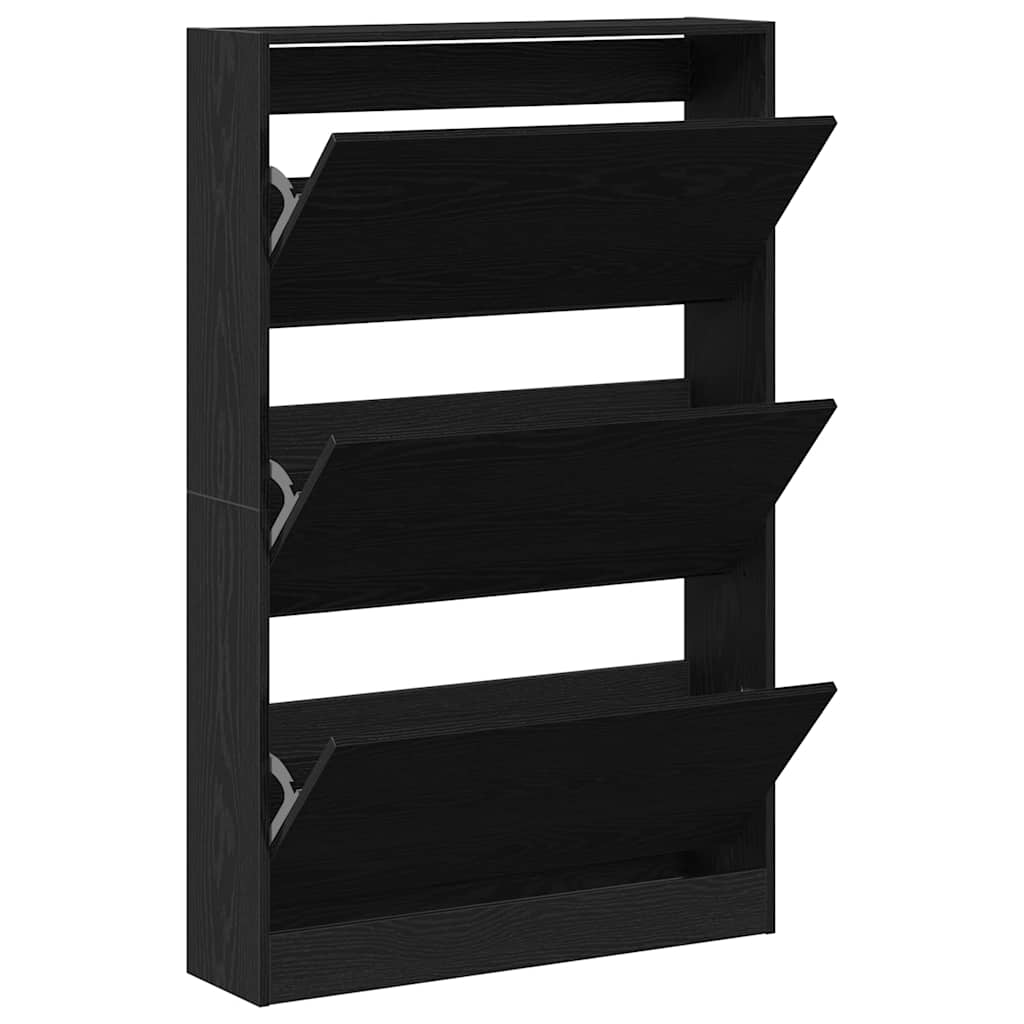 Skříň Na Obuv 80 X 21 X 125,5 Cm Kompozitní Dřevo Černý Dub