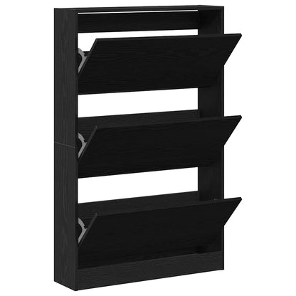 Skříň Na Obuv 80 X 21 X 125,5 Cm Kompozitní Dřevo Černý Dub