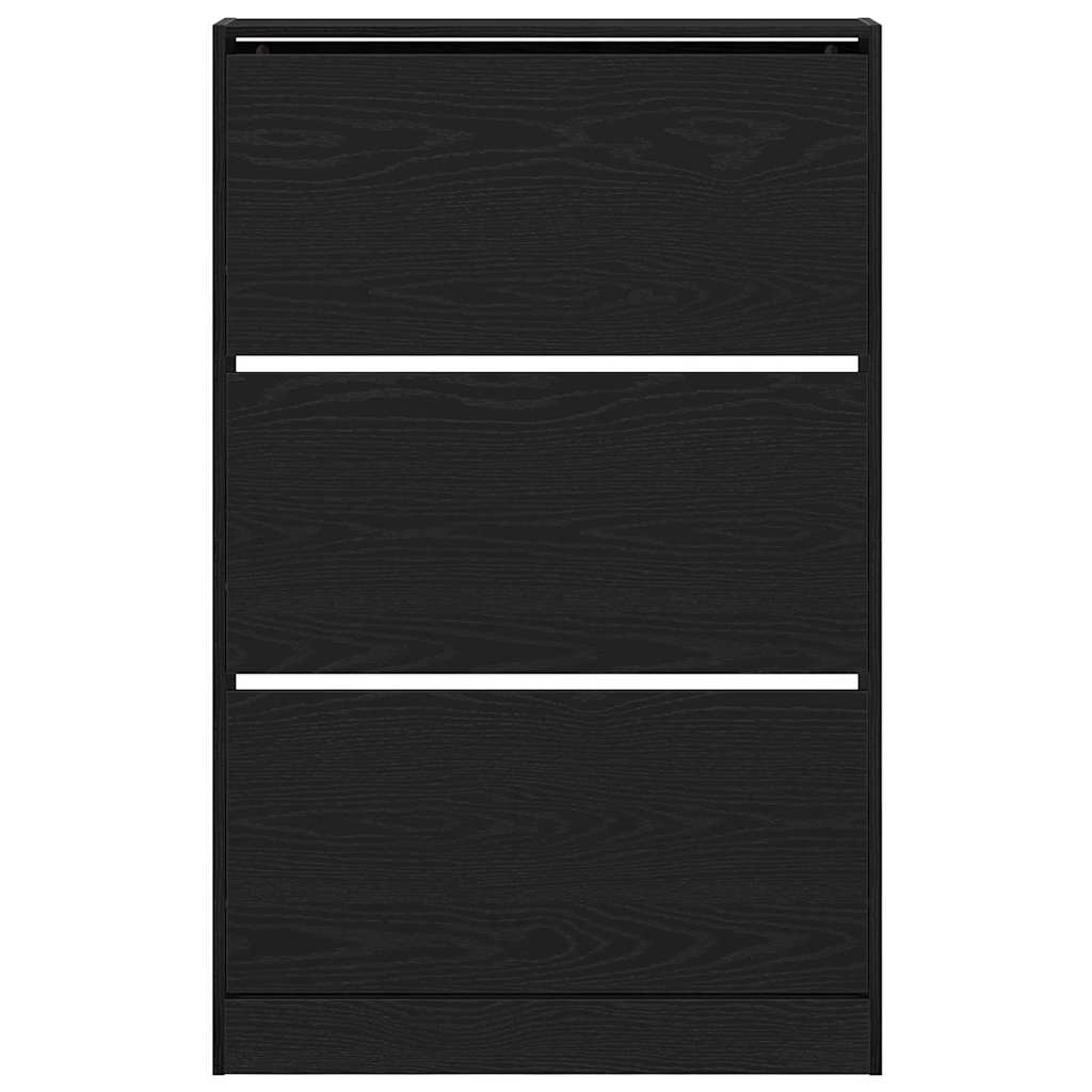 Skříň Na Obuv 80 X 21 X 125,5 Cm Kompozitní Dřevo Černý Dub