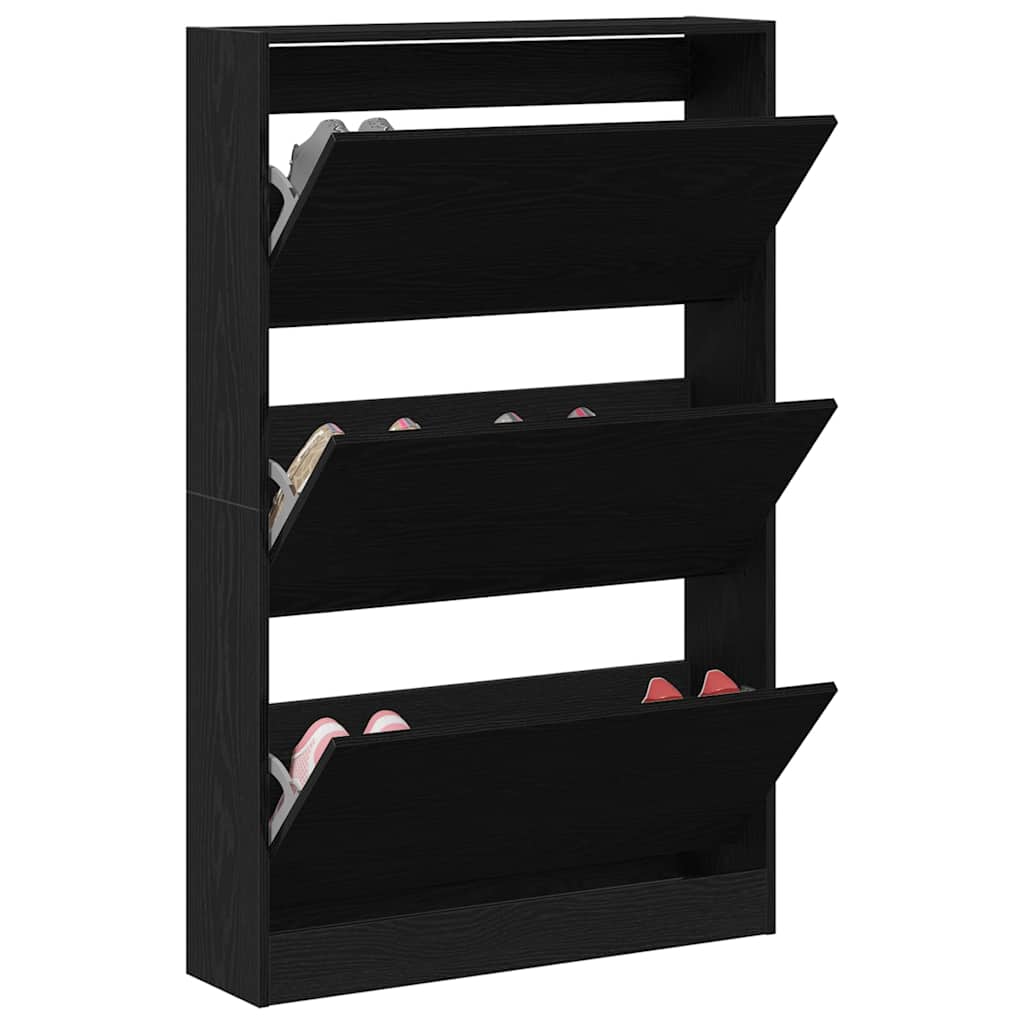 Skříň Na Obuv 80 X 21 X 125,5 Cm Kompozitní Dřevo Černý Dub