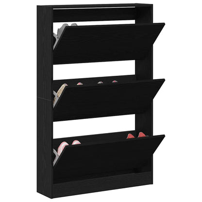 Skříň Na Obuv 80 X 21 X 125,5 Cm Kompozitní Dřevo Černý Dub